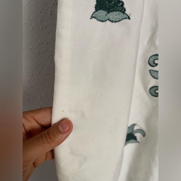 Zara Elegant White and Green Embroidered Women's Dress Size M - Picture 10 of 14